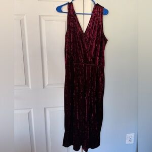 Xhilaration Velvet romper/jumpsuit Burgundy- XXL